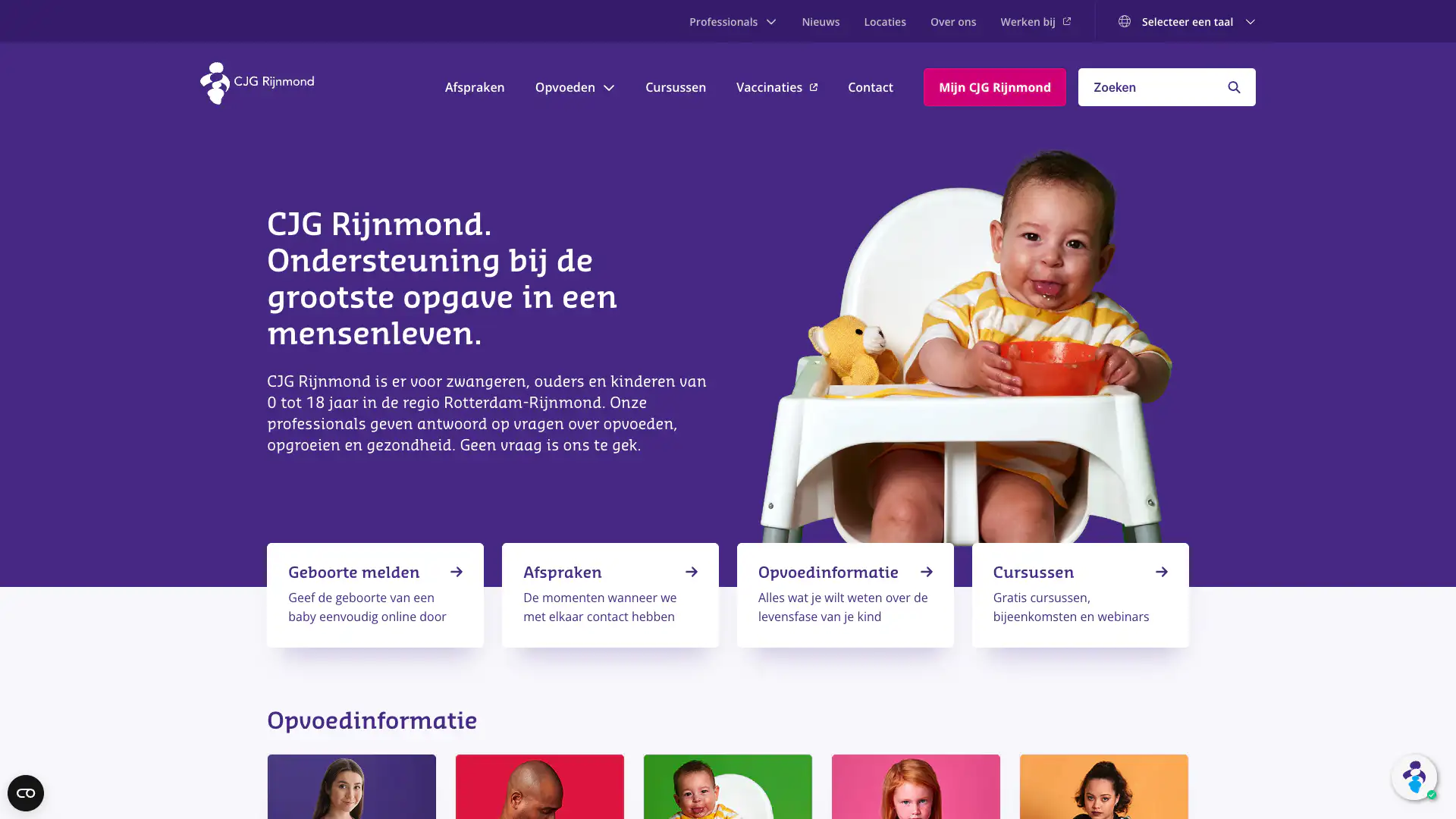 CJG Rijnmond homepage