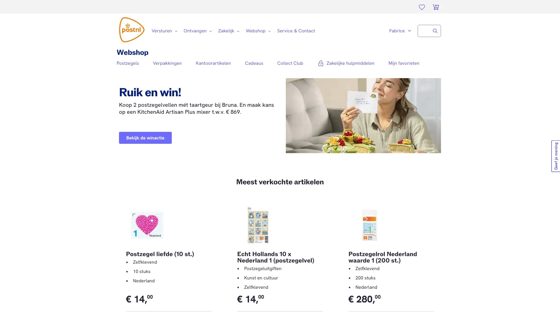 PostNL headless commerce homepage